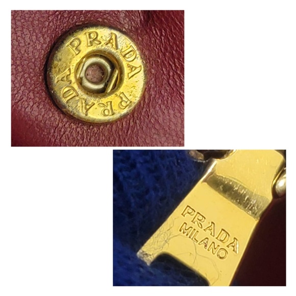 Authentic PRADA Saffiano Tri-Color Turn Lock Bianco Rosso Bag Black - Picture 12 of 14